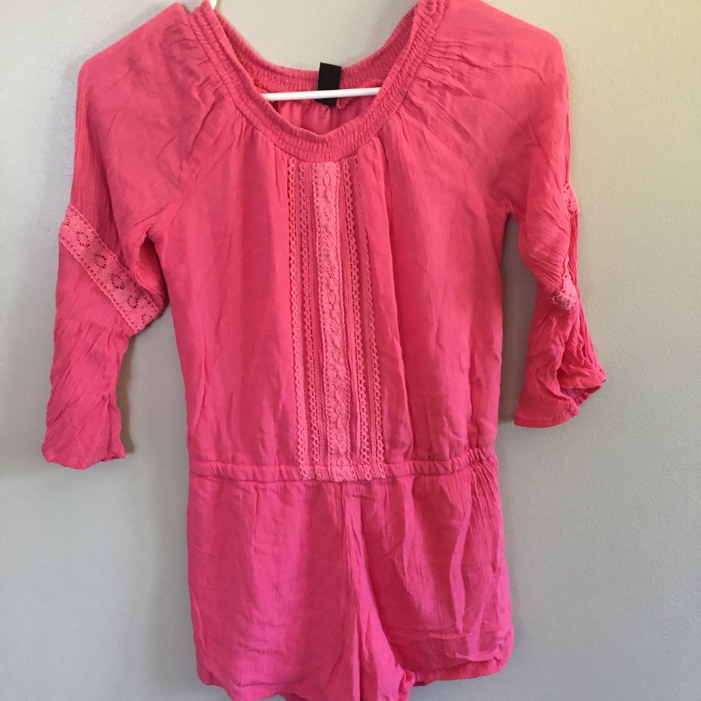 Off the shoulder pink romper